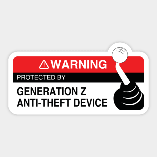 Protected By Generation Z Anti-Theft Device Sticker Sticker